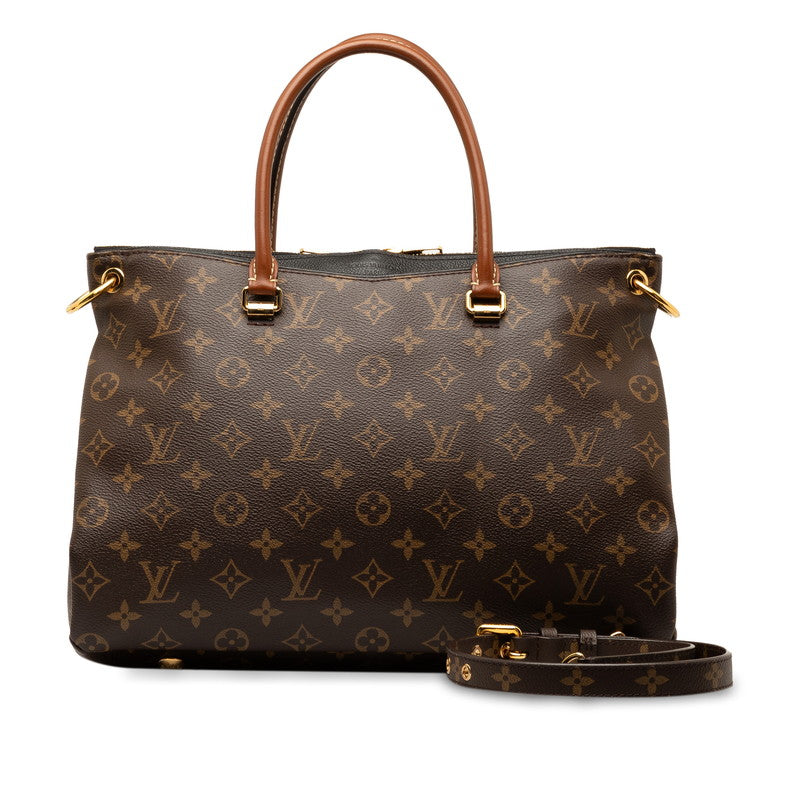 Louis Vuitton Monogram Pallas Handbag 2WAY M41064 Brown Black PVC Leather  Louis Vuitton