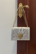GLAMI Large Devotion Bag In Quilted Nappa Silver For Women 10in/26cm GLAMI