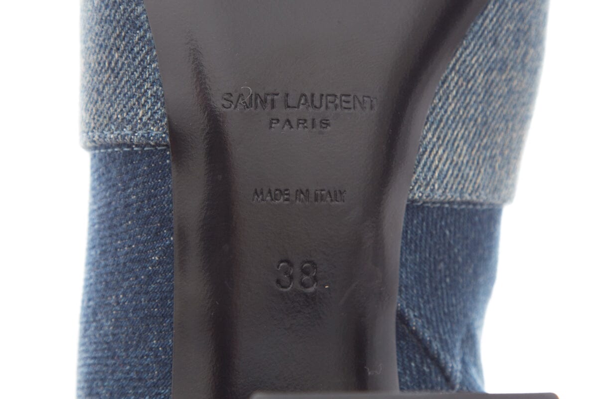 Saint Laurent Denim Heel Booties SZ 38