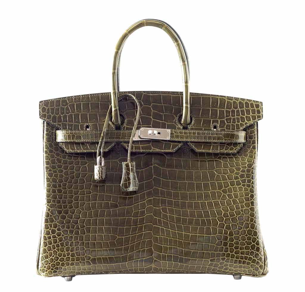 HermÃƒÆ’Ã‚Â¨s Birkin 35 Vert Veronese Crocodile Bag