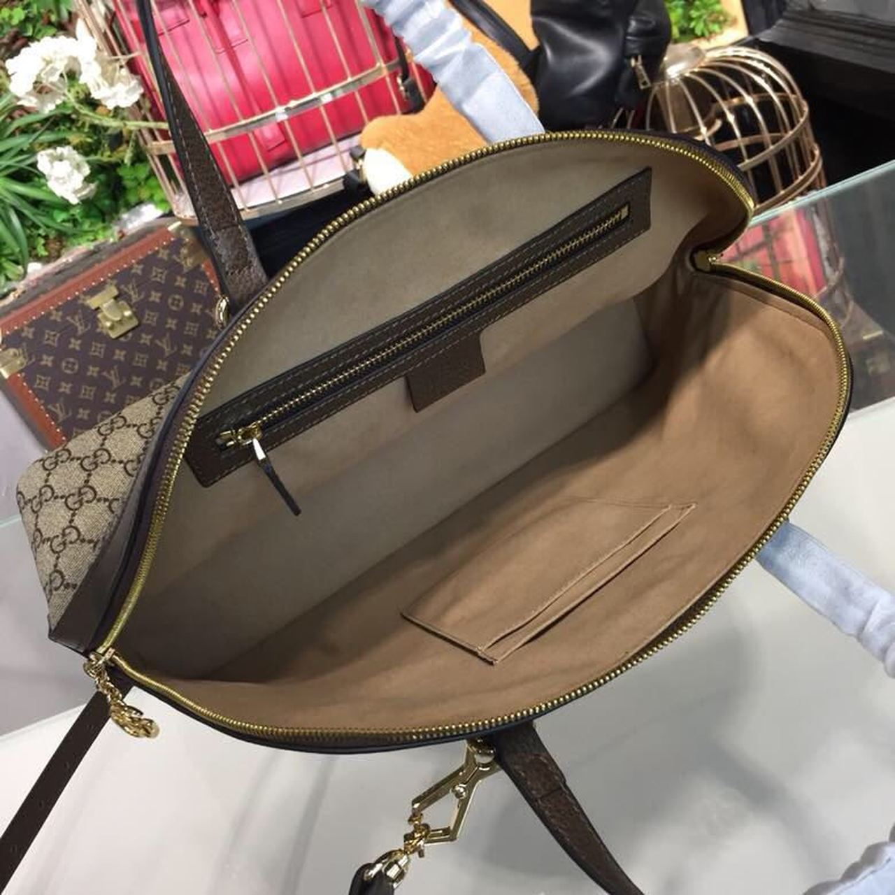 Glami OphiGLAMIa MeGLAMIum Shoulder Bag Beige/Ebony Glami Supreme Canvas For Women 13in/34cm 524533
