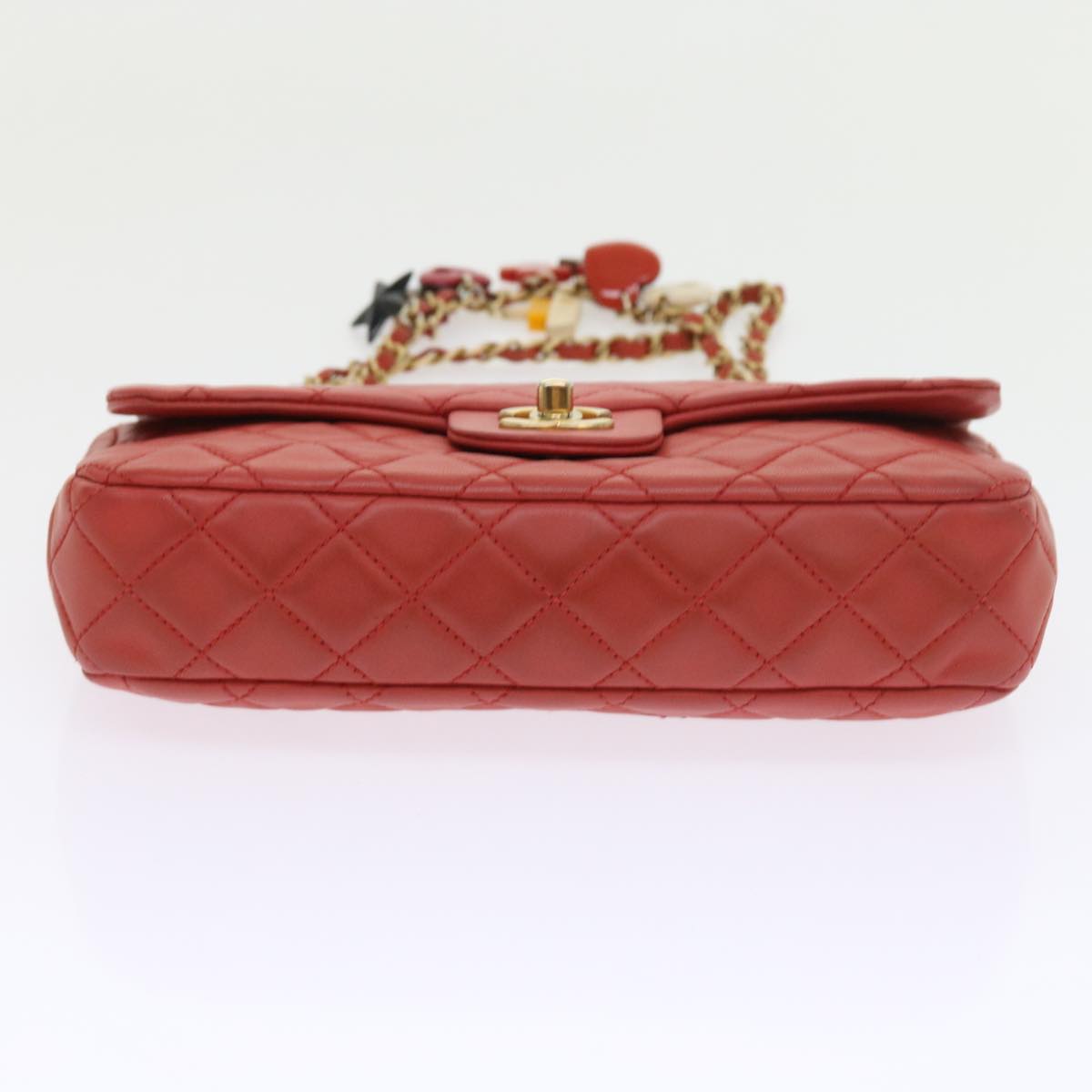 CHANEL Matelasse Chain Shoulder Bag Lamb Skin Valentine Only Pink CC 57072A