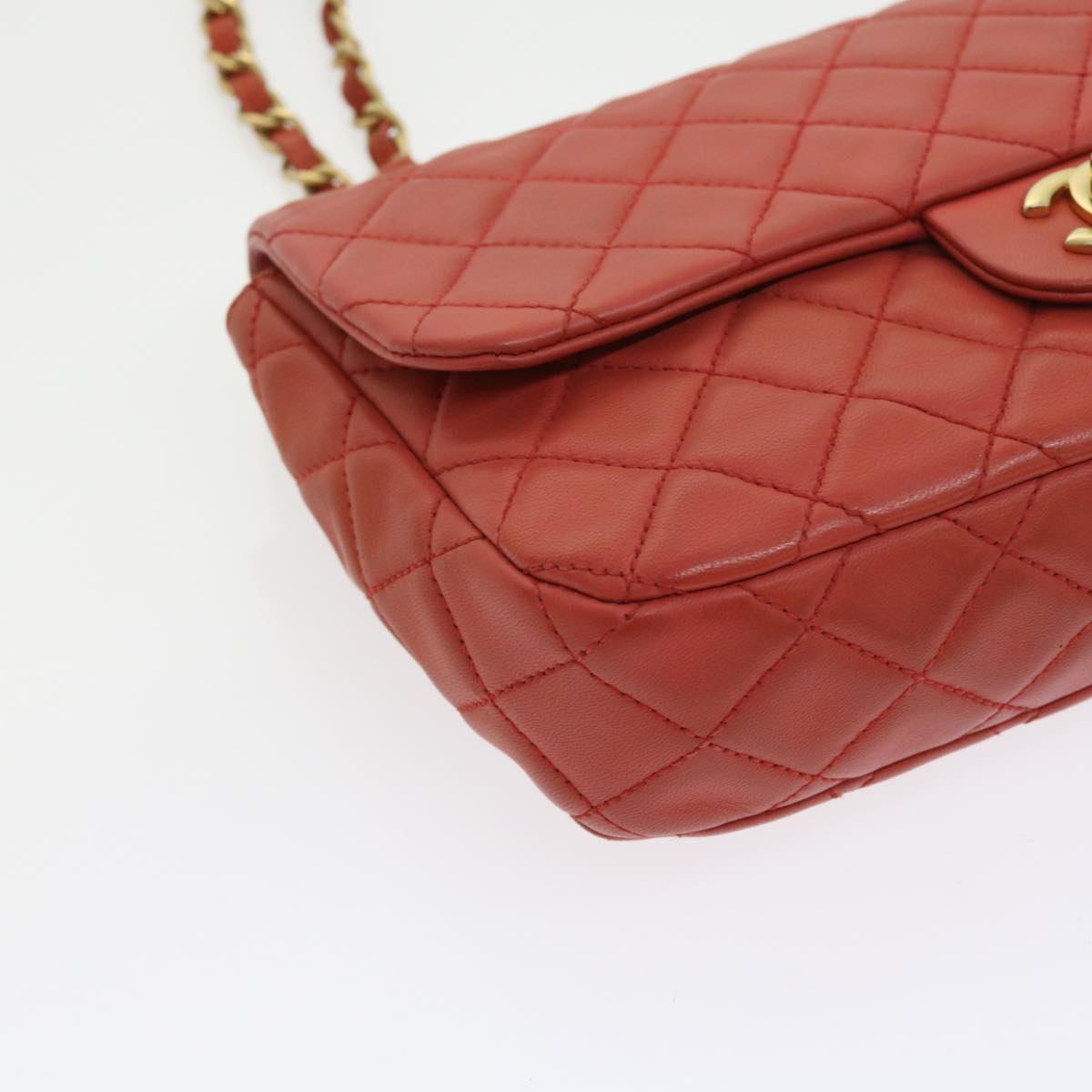 CHANEL Matelasse Chain Shoulder Bag Lamb Skin Valentine Only Pink CC 57072A