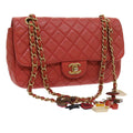 CHANEL Matelasse Chain Shoulder Bag Lamb Skin Valentine Only Pink CC 57072A
