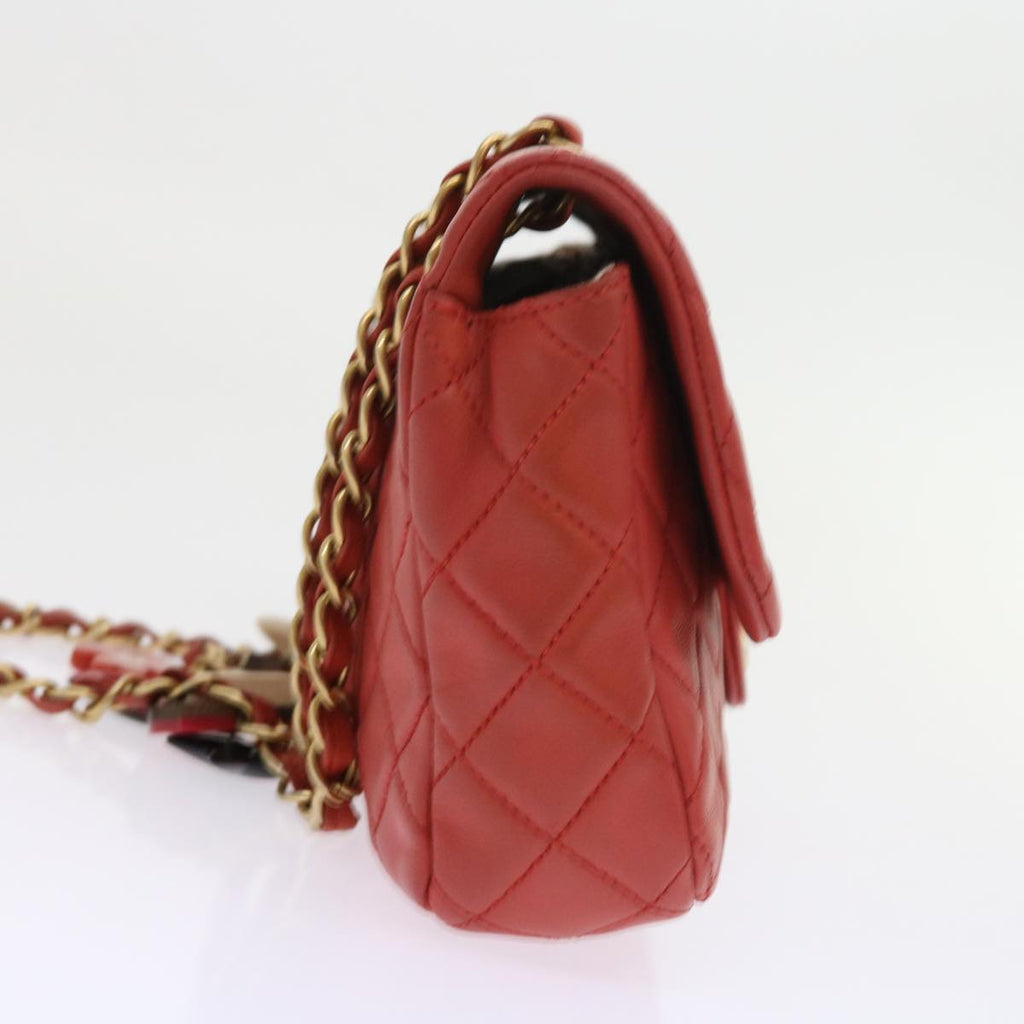 CHANEL Matelasse Chain Shoulder Bag Lamb Skin Valentine Only Pink CC 57072A
