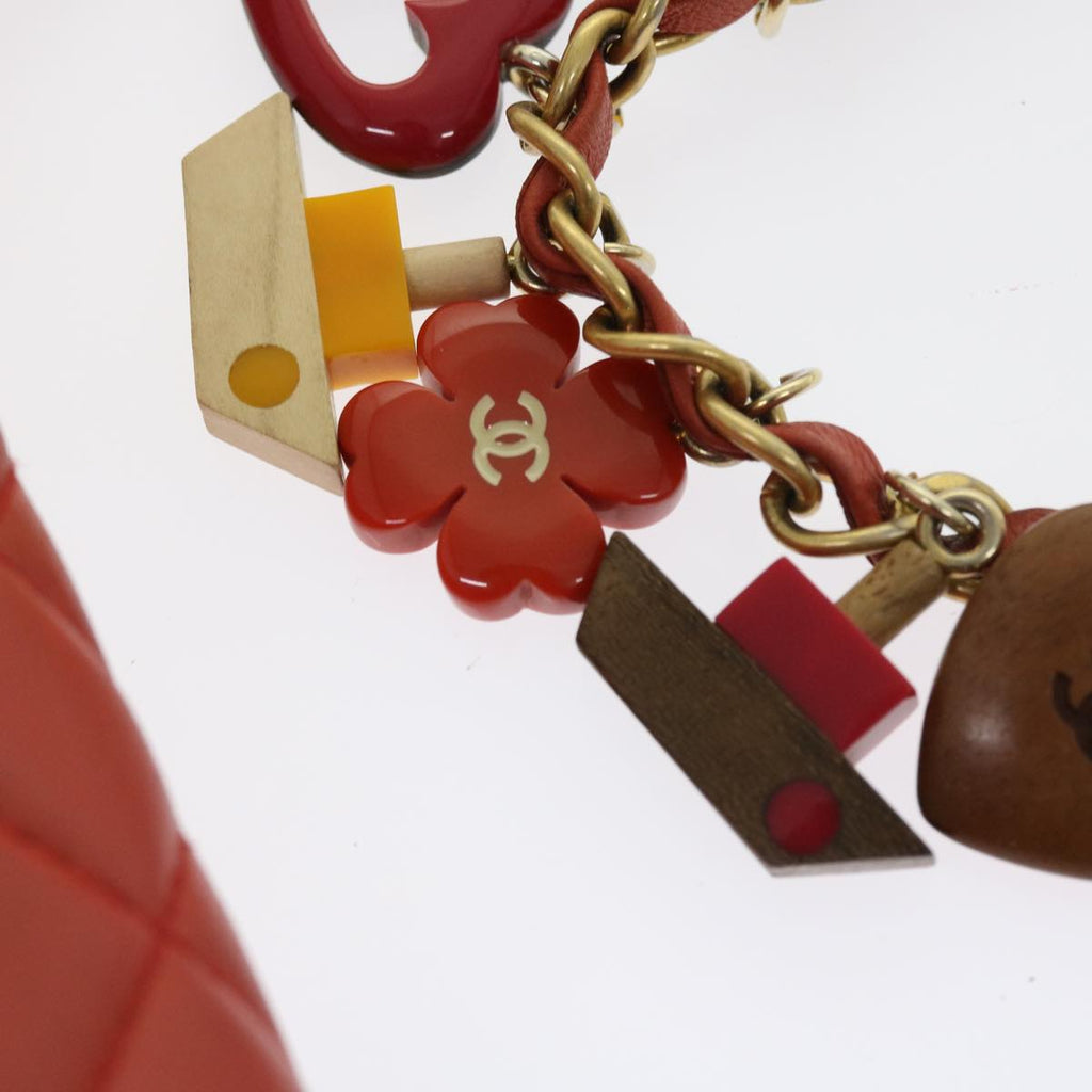 CHANEL Matelasse Chain Shoulder Bag Lamb Skin Valentine Only Pink CC 57072A