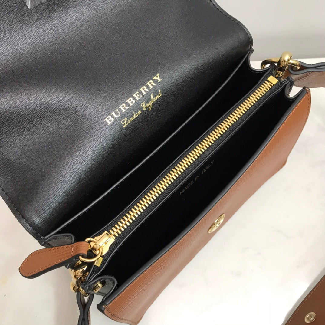 GLAMI Small Bridle House Check And Buckle Crossbody Brown For Women, Bags 7.8in/20cm