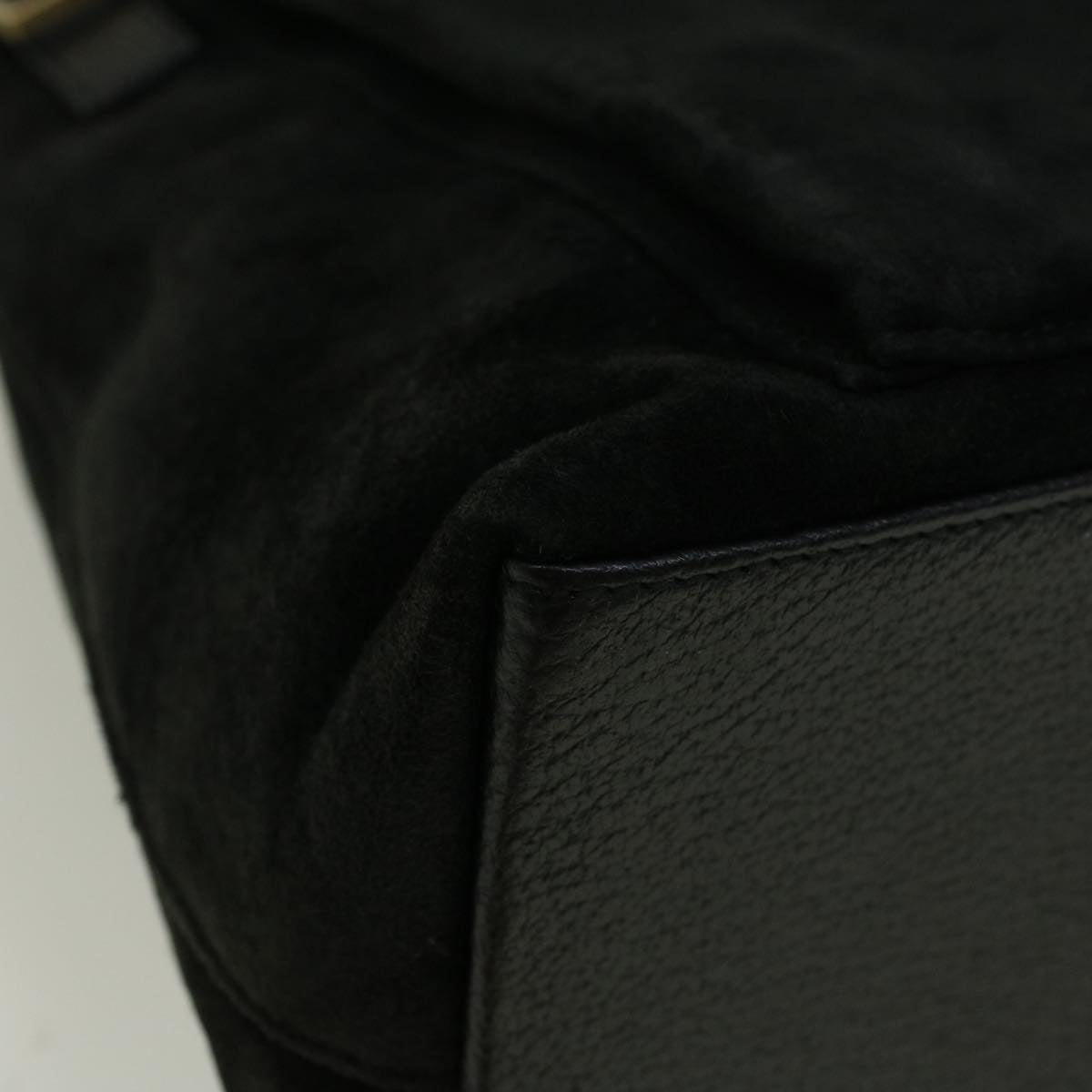 GUCCI Bamboo Hand Bag Suede Black 002 2058 0508 0 57181
