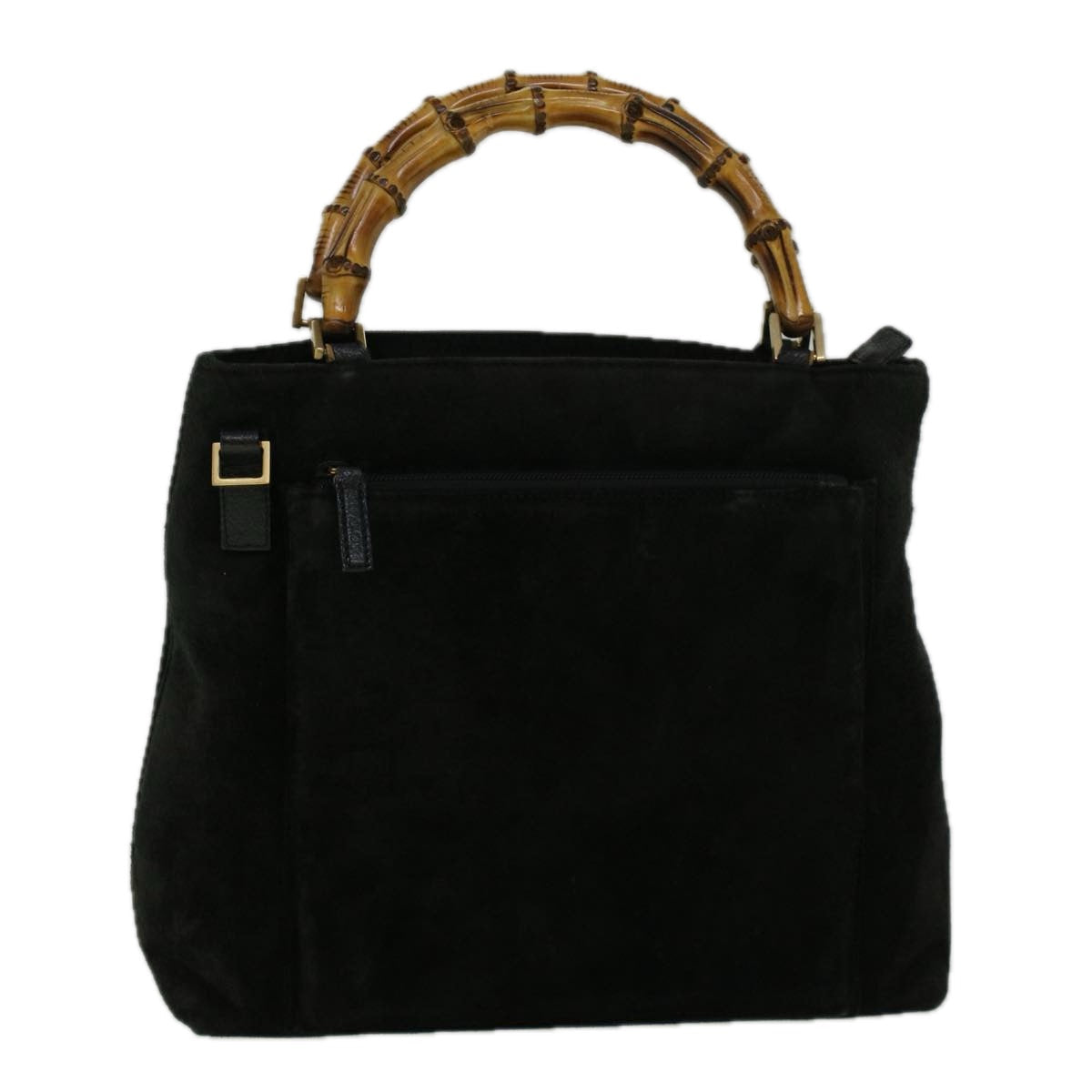 GUCCI Bamboo Hand Bag Suede Black 002 2058 0508 0 57181