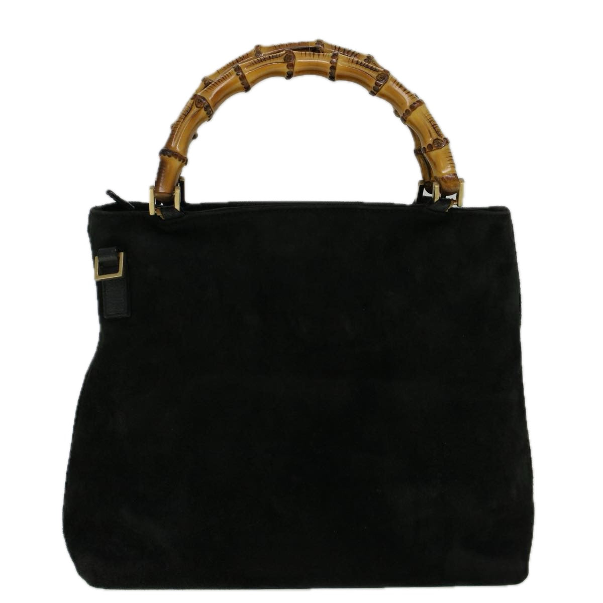GUCCI Bamboo Hand Bag Suede Black 002 2058 0508 0 57181
