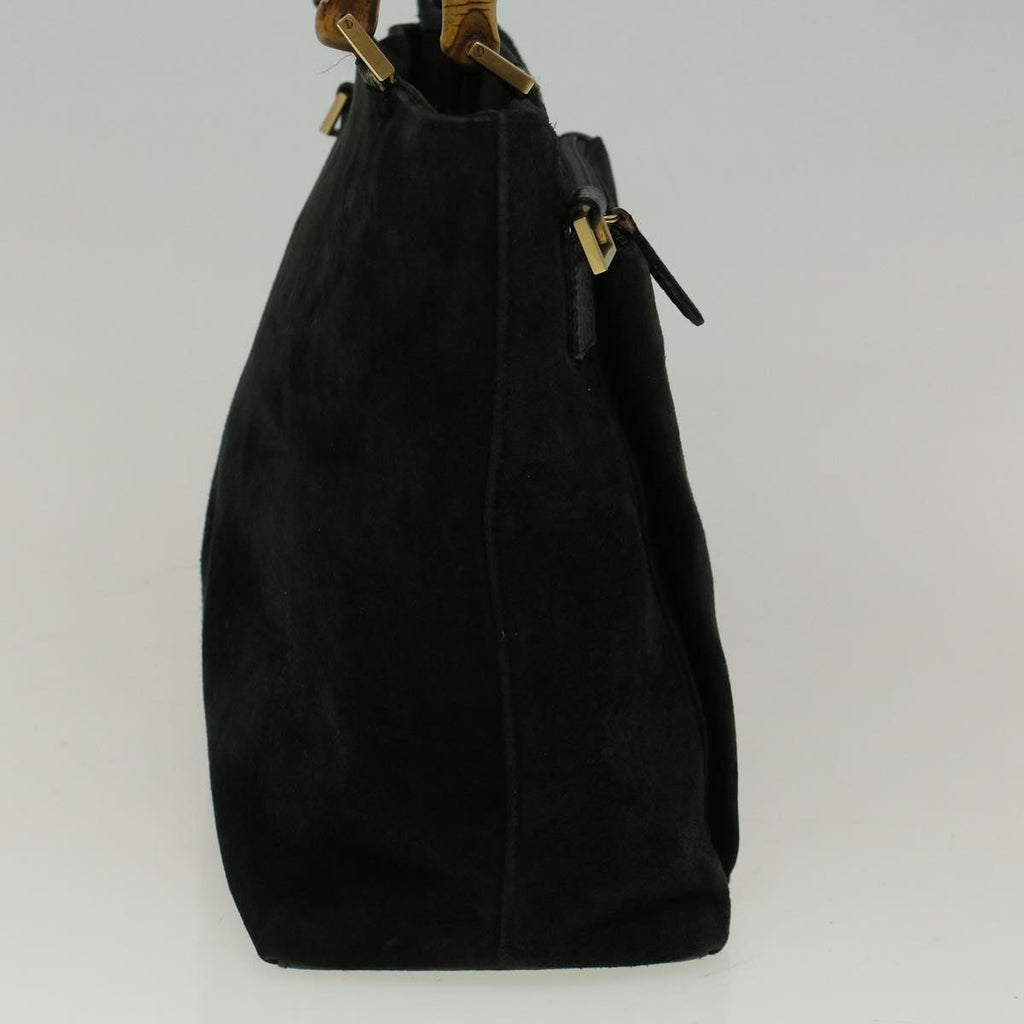 GUCCI Bamboo Hand Bag Suede Black 002 2058 0508 0 57181