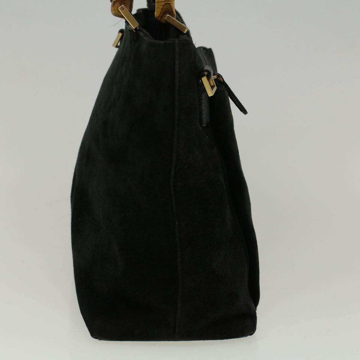 GUCCI Bamboo Hand Bag Suede Black 002 2058 0508 0 57181
