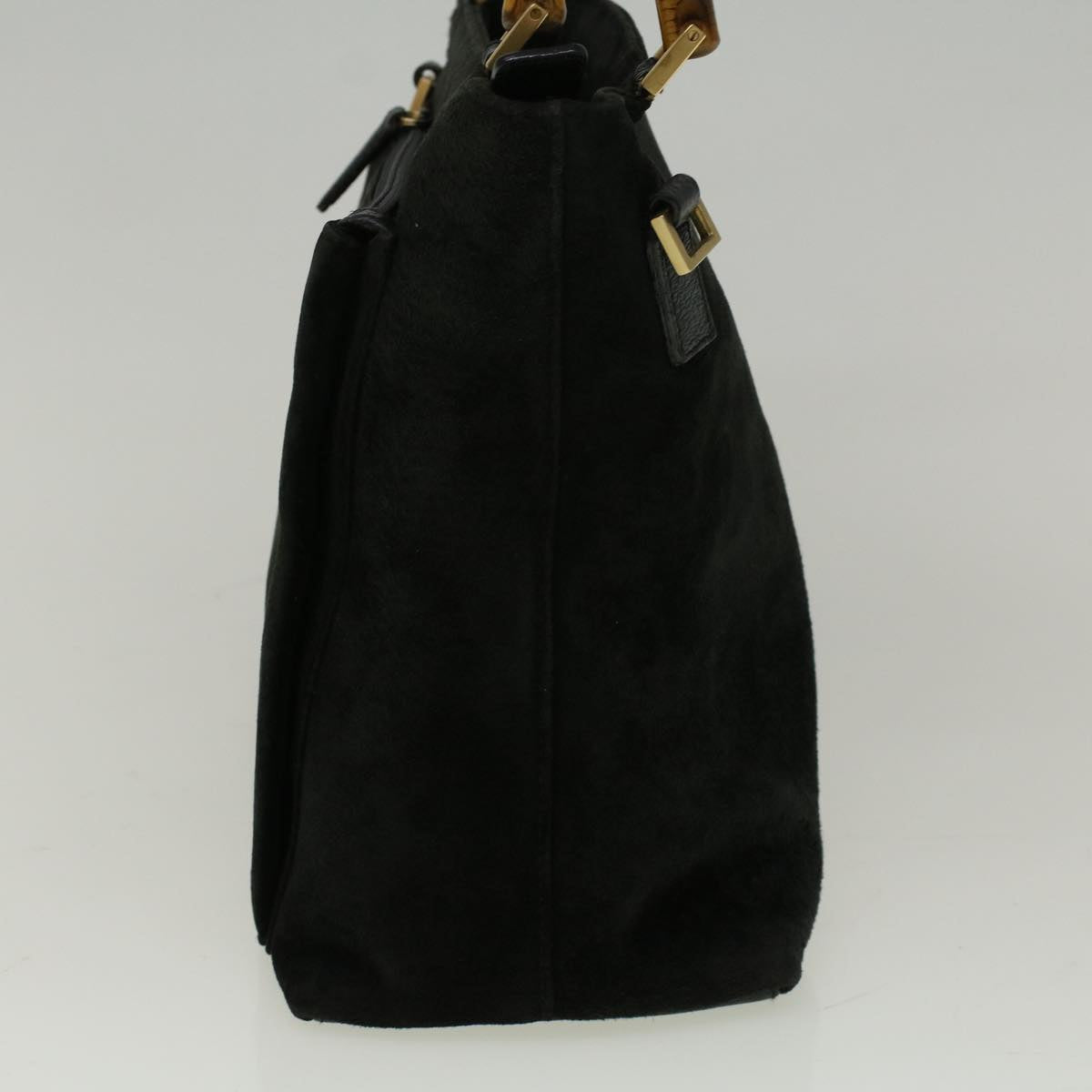 GUCCI Bamboo Hand Bag Suede Black 002 2058 0508 0 57181