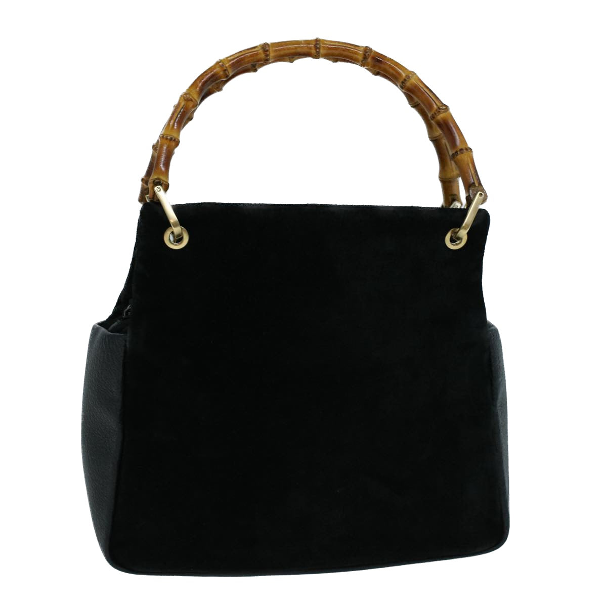 GUCCI Bamboo Hand Bag Suede Black 000 3444 0580 57187