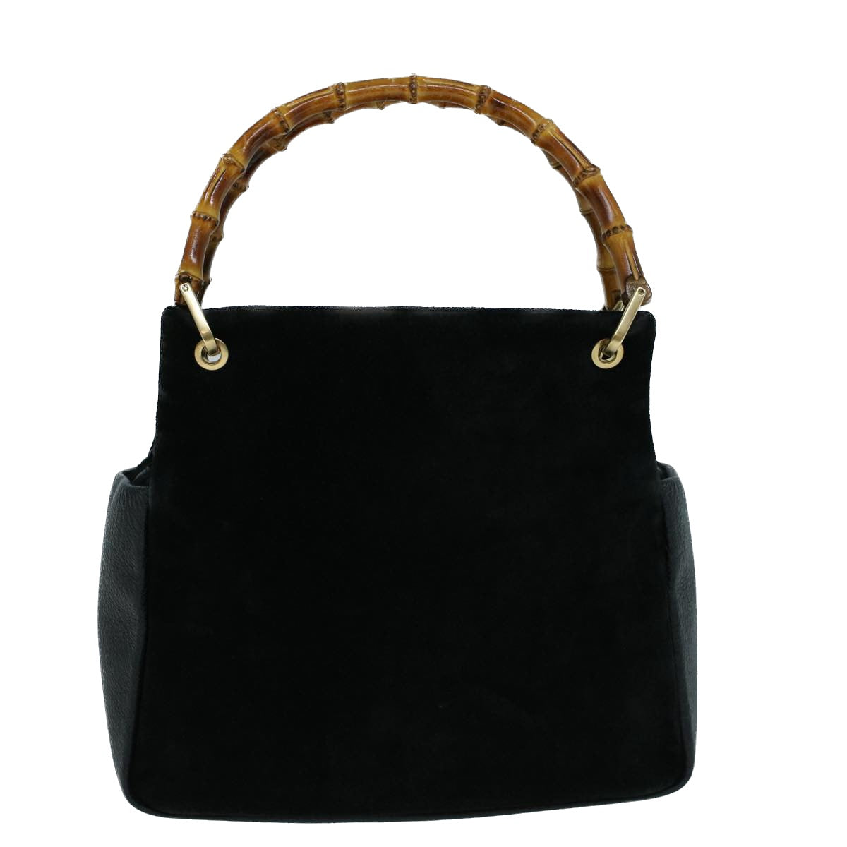 GUCCI Bamboo Hand Bag Suede Black 000 3444 0580 57187