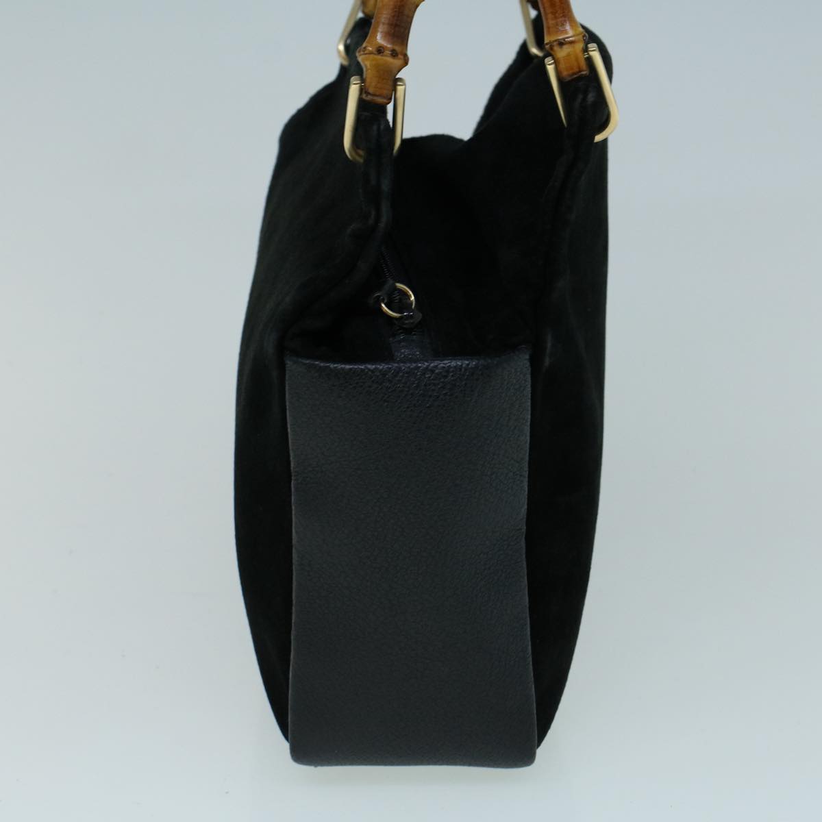 GUCCI Bamboo Hand Bag Suede Black 000 3444 0580 57187