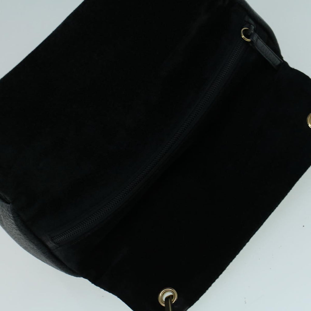 GUCCI Bamboo Hand Bag Suede Black 000 3444 0580 57187
