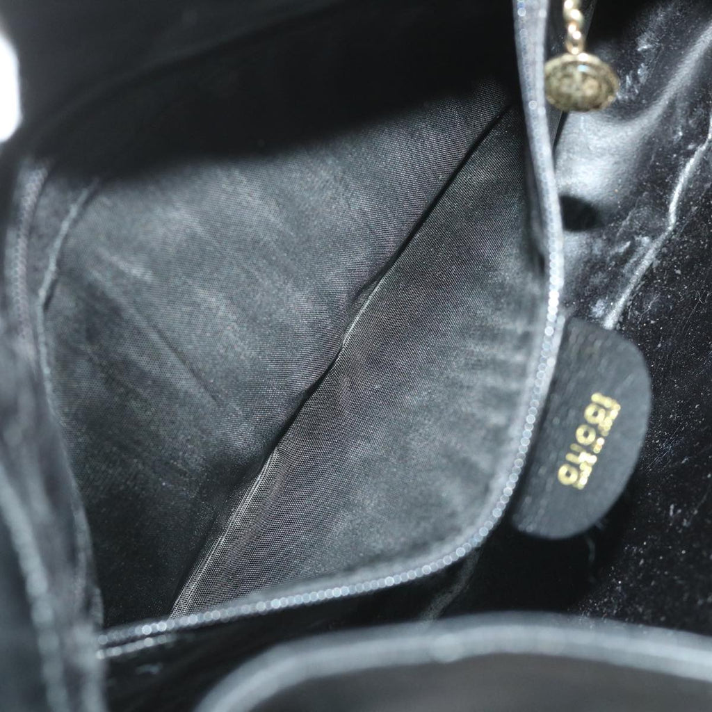GUCCI Bamboo Shoulder Bag Leather 2way Black 001 2404 1638 57188