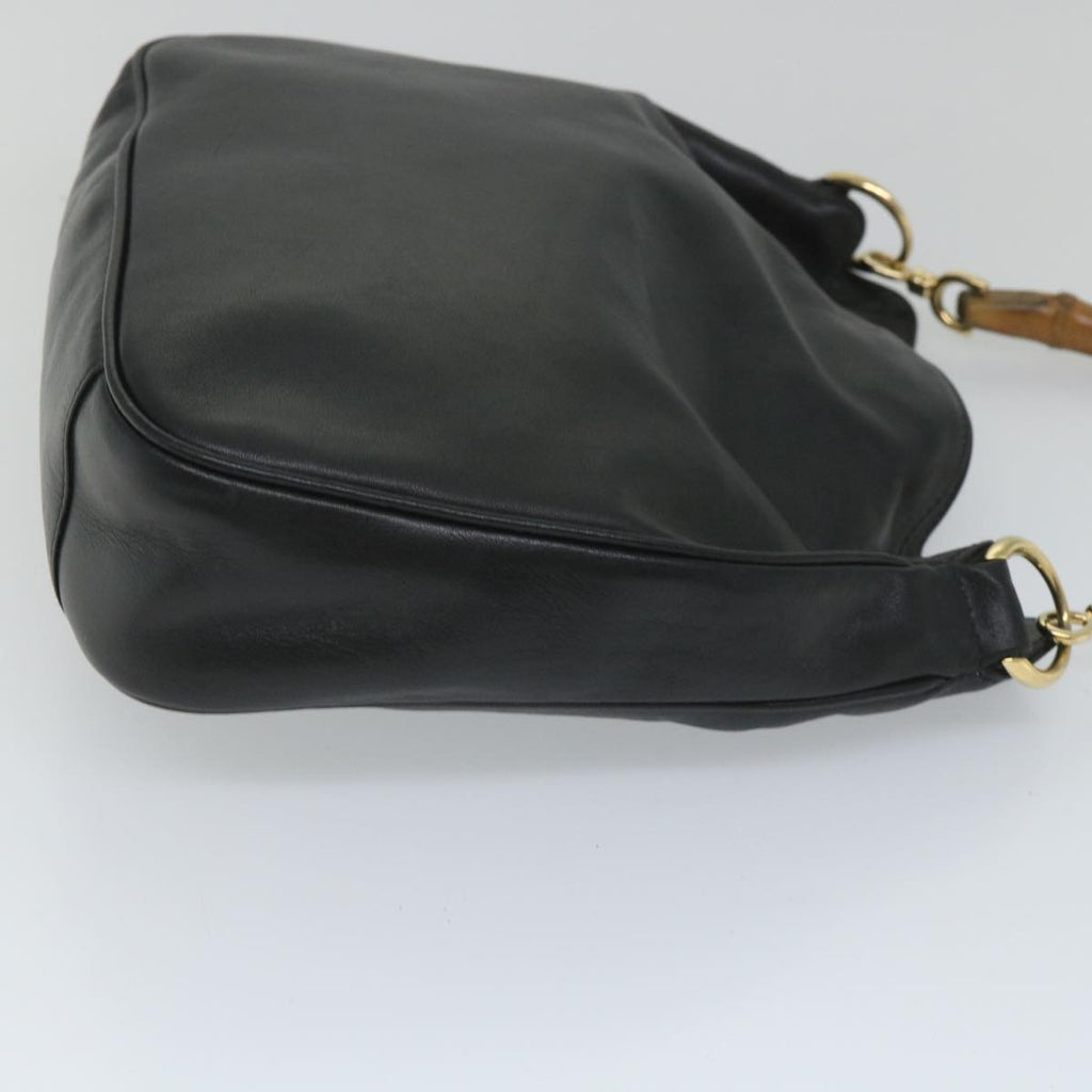 GUCCI Bamboo Shoulder Bag Leather 2way Black 001 2404 1638 57188