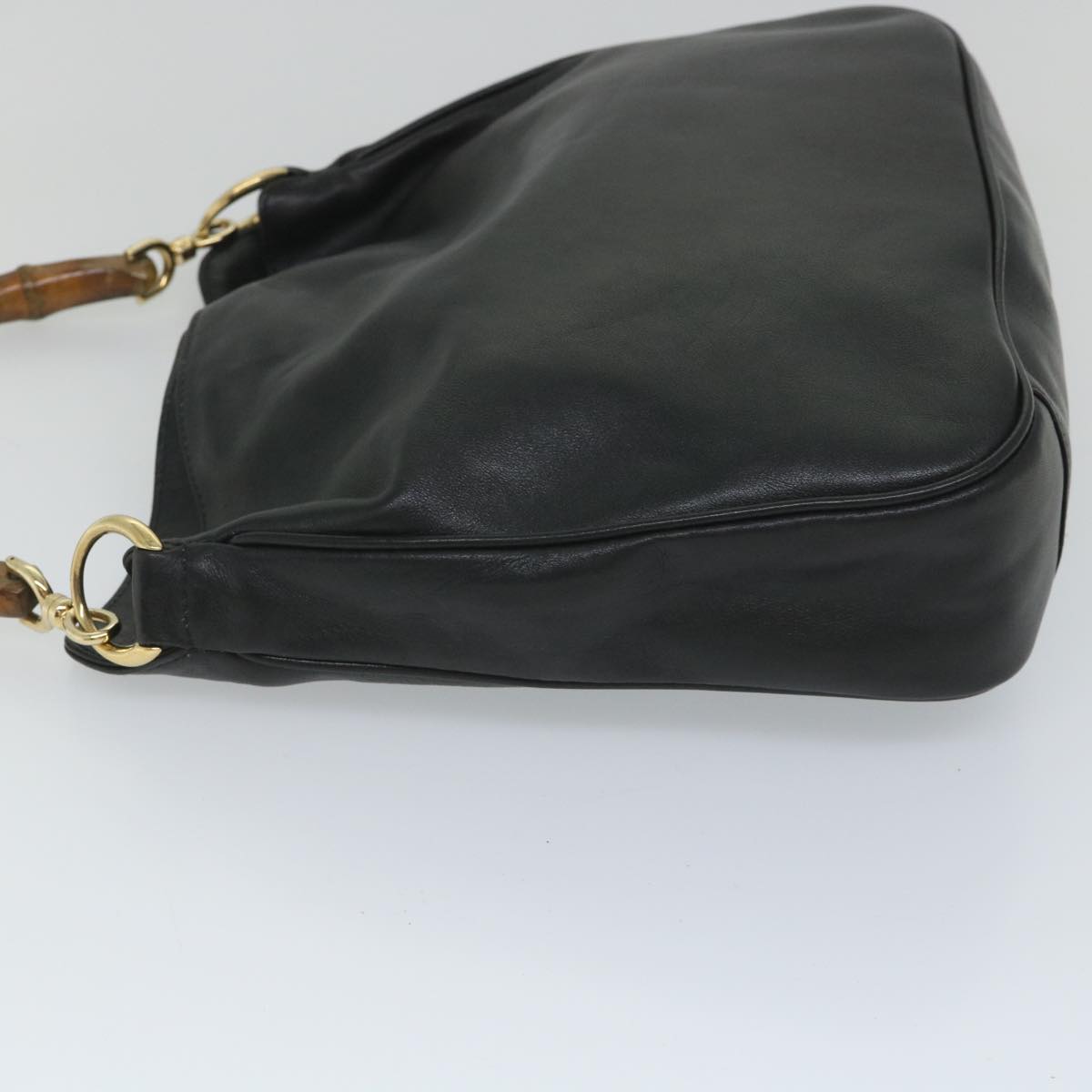 GUCCI Bamboo Shoulder Bag Leather 2way Black 001 2404 1638 57188