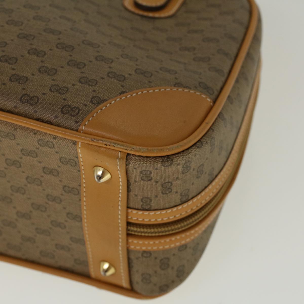 GUCCI Micro GG Canvas Hand Bag PVC Leather Beige 000 39 0030 57200
