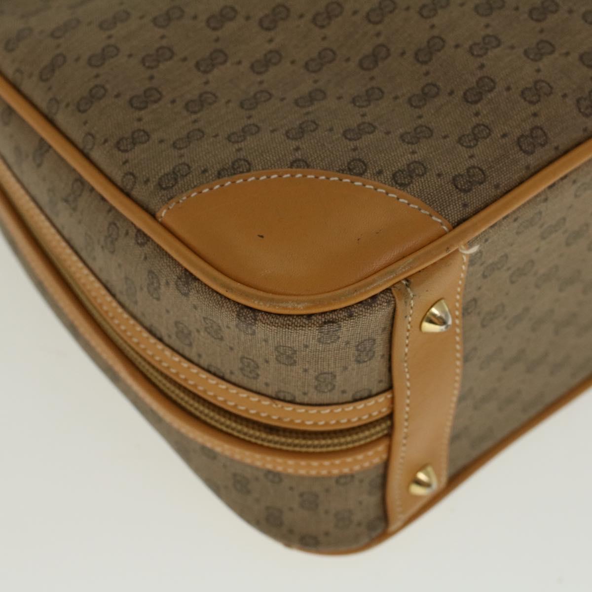 GUCCI Micro GG Canvas Hand Bag PVC Leather Beige 000 39 0030 57200