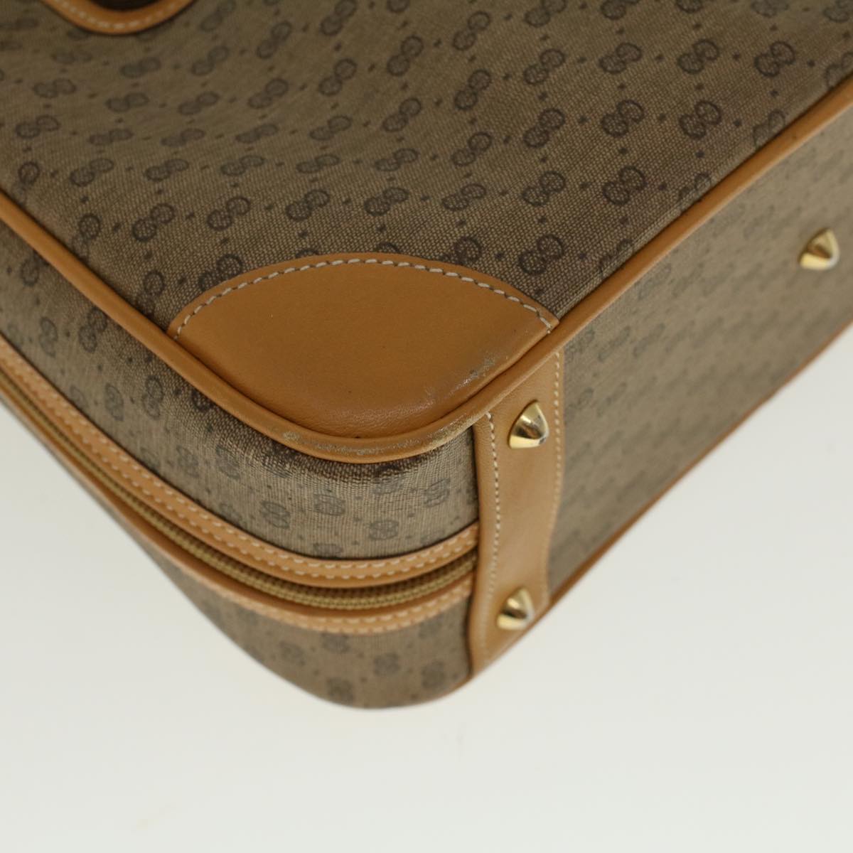 GUCCI Micro GG Canvas Hand Bag PVC Leather Beige 000 39 0030 57200