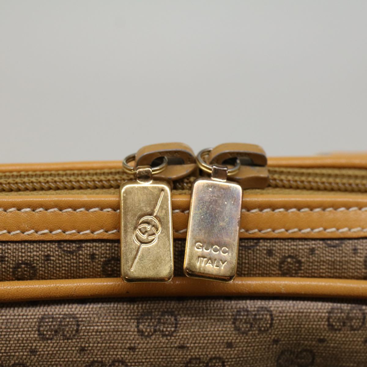 GUCCI Micro GG Canvas Hand Bag PVC Leather Beige 000 39 0030 57200