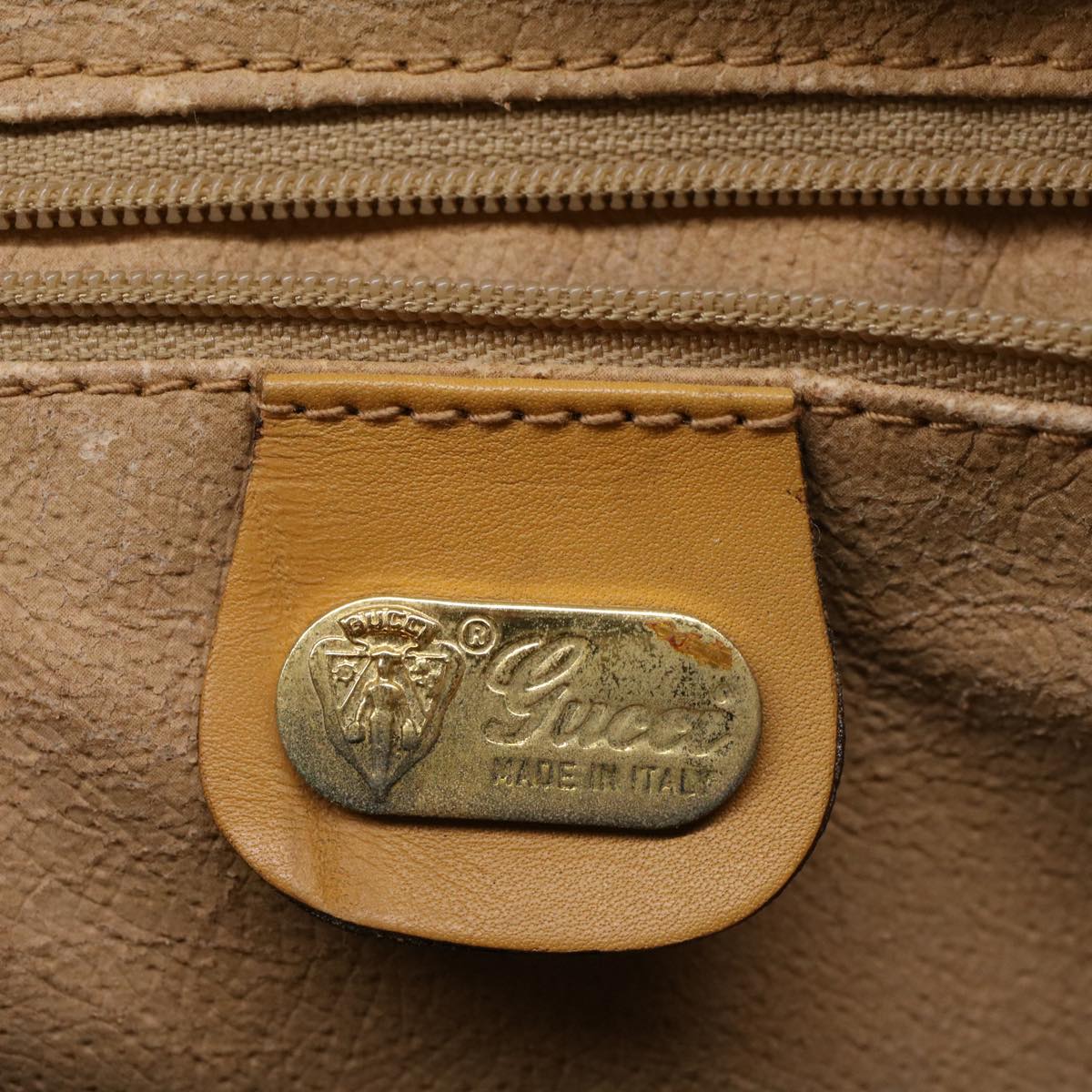 GUCCI Micro GG Canvas Hand Bag PVC Leather Beige 000 39 0030 57200