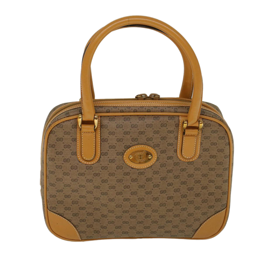 GUCCI Micro GG Canvas Hand Bag PVC Leather Beige 000 39 0030 57200