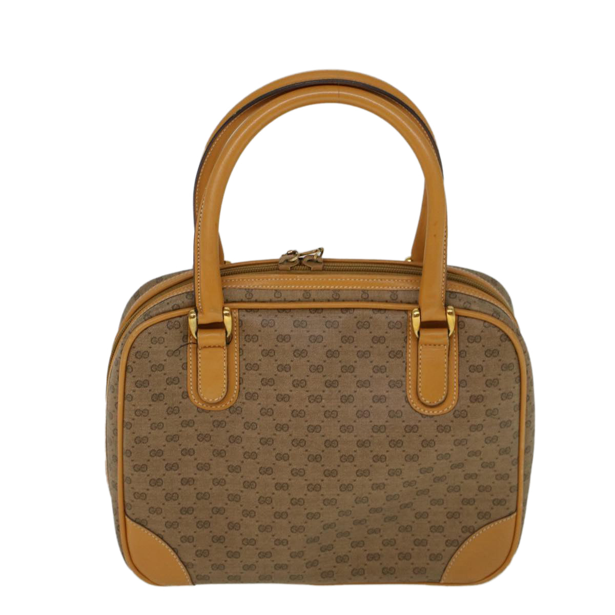 GUCCI Micro GG Canvas Hand Bag PVC Leather Beige 000 39 0030 57200