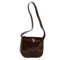 GUCCI Interlocking Shoulder Bag Patent leather Brown 57203