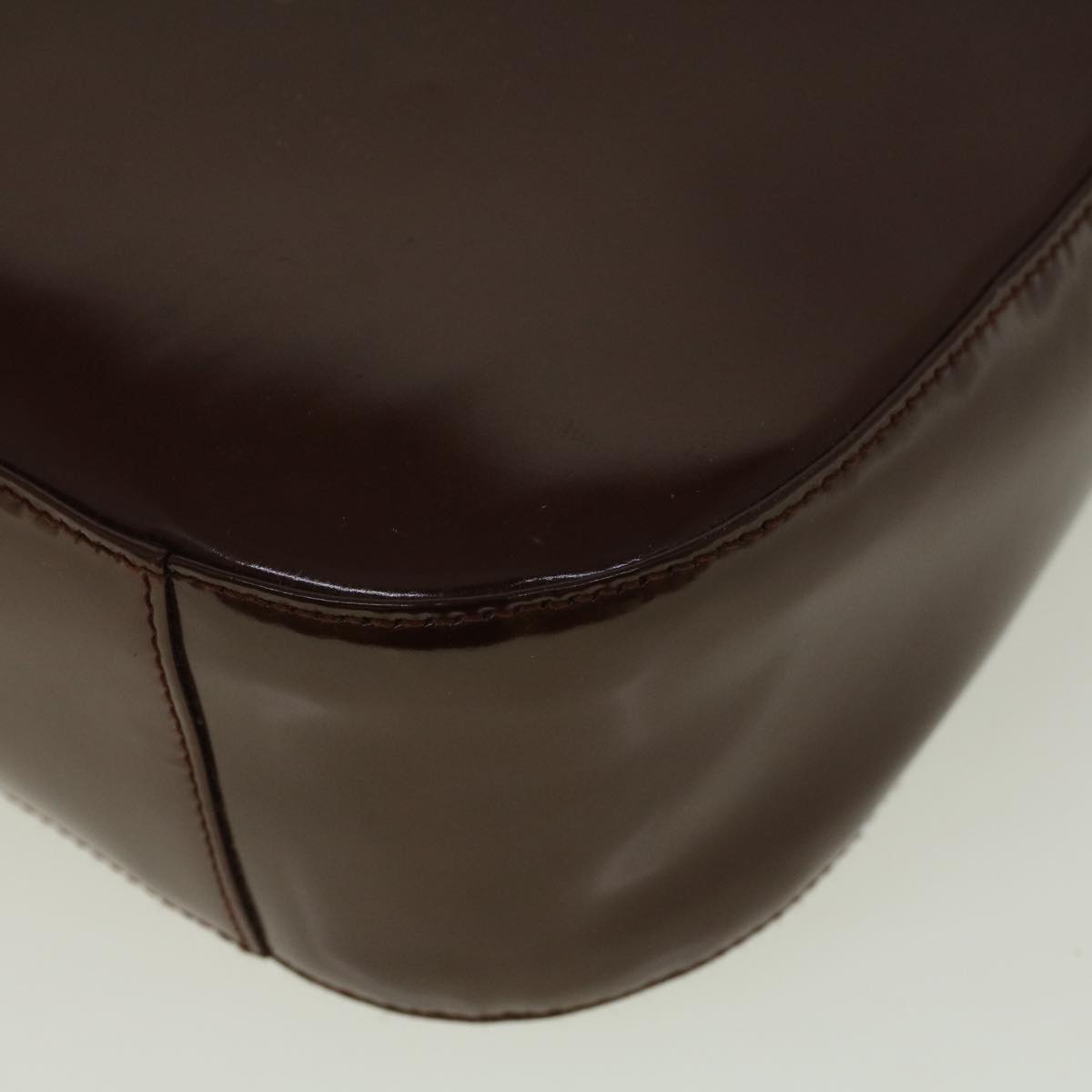 GUCCI Interlocking Shoulder Bag Patent leather Brown 57203