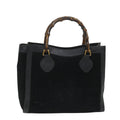 GUCCI Bamboo Hand Bag Suede Black 002 115 0260 57208