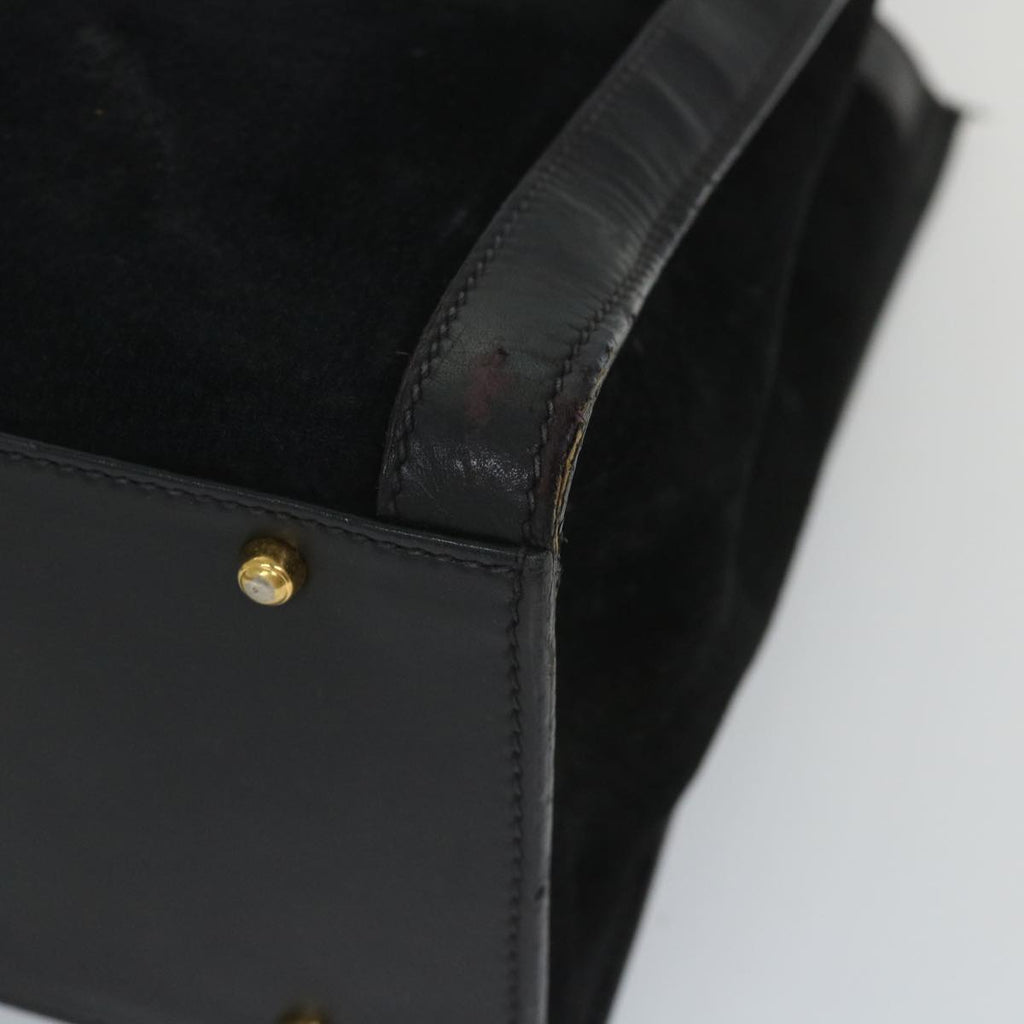 GUCCI Bamboo Hand Bag Suede Black 002 115 0260 57208