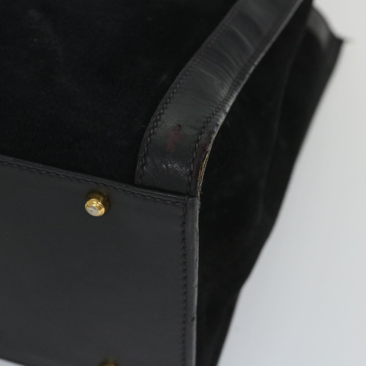GUCCI Bamboo Hand Bag Suede Black 002 115 0260 57208