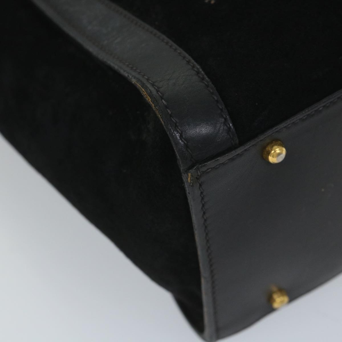 GUCCI Bamboo Hand Bag Suede Black 002 115 0260 57208