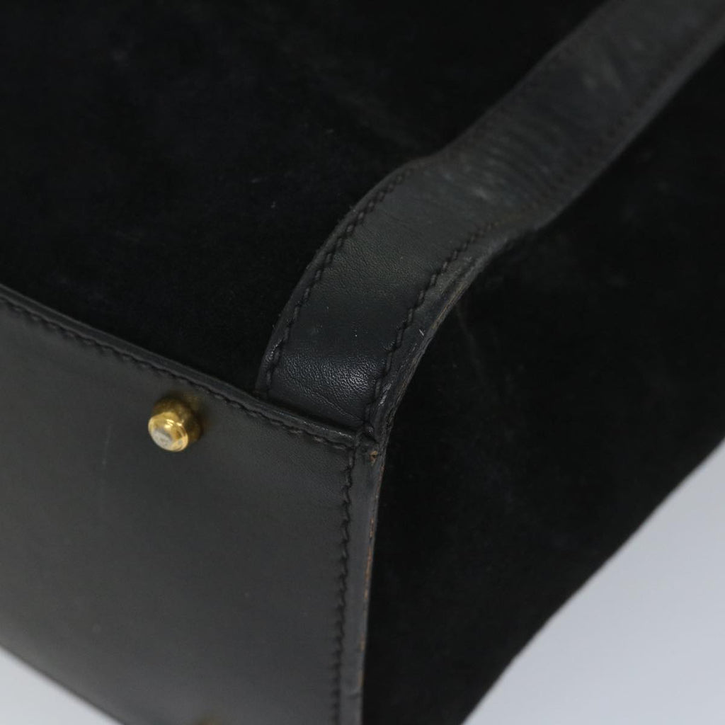 GUCCI Bamboo Hand Bag Suede Black 002 115 0260 57208