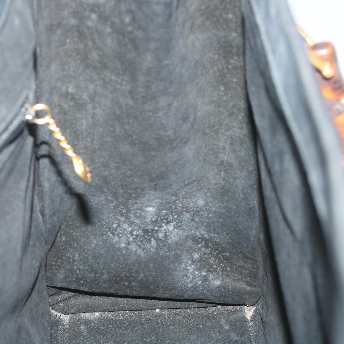 GUCCI Bamboo Hand Bag Suede Black 002 115 0260 57208