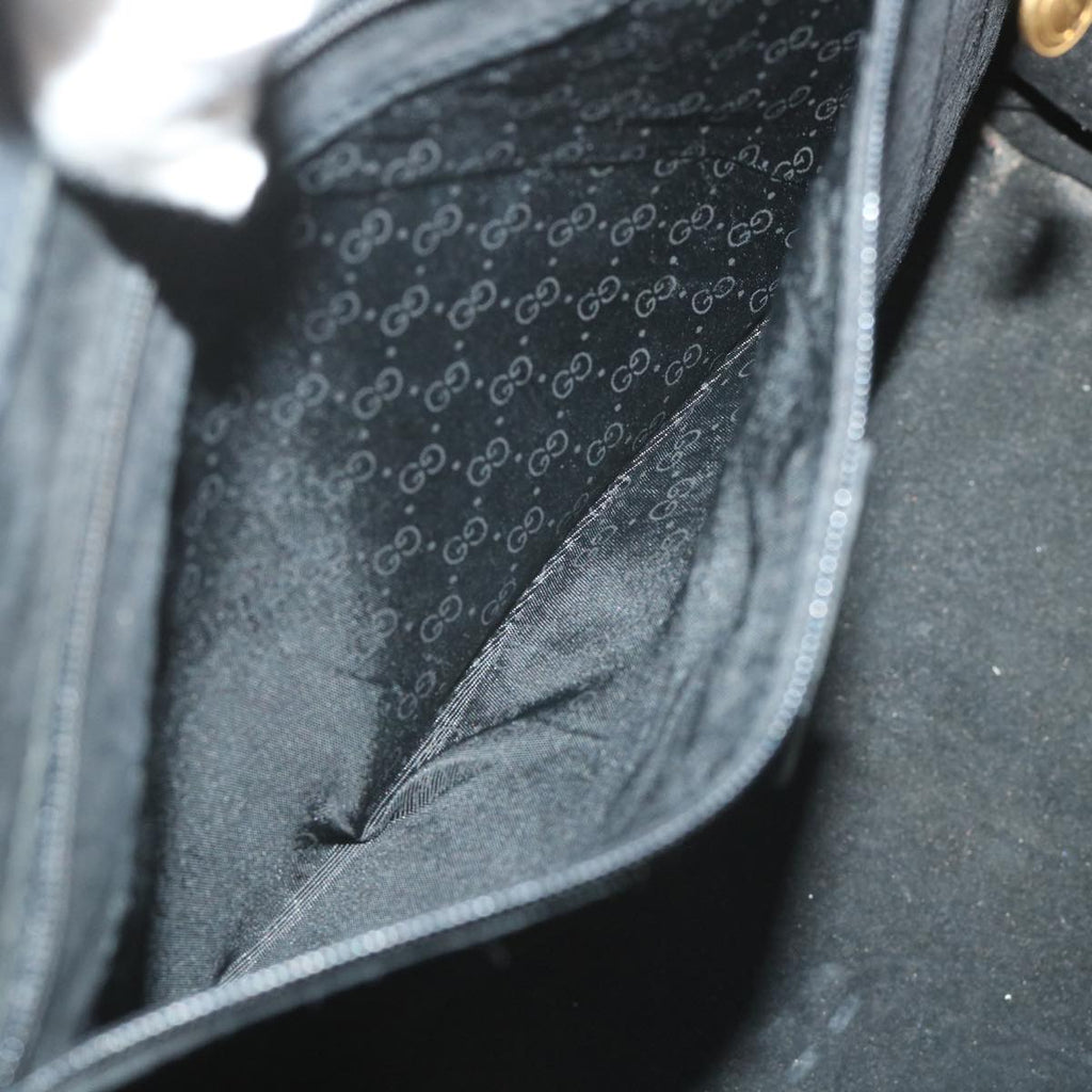 GUCCI Bamboo Hand Bag Suede Black 002 115 0260 57208