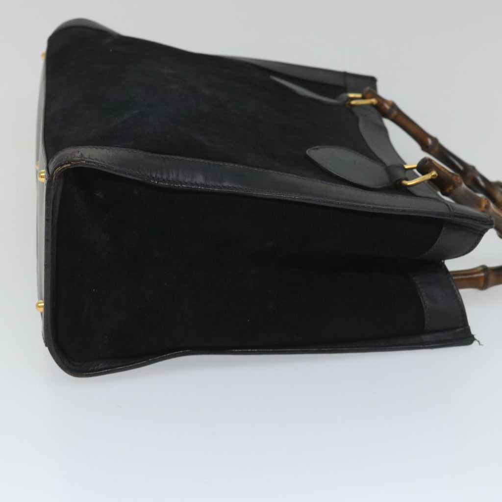 GUCCI Bamboo Hand Bag Suede Black 002 115 0260 57208