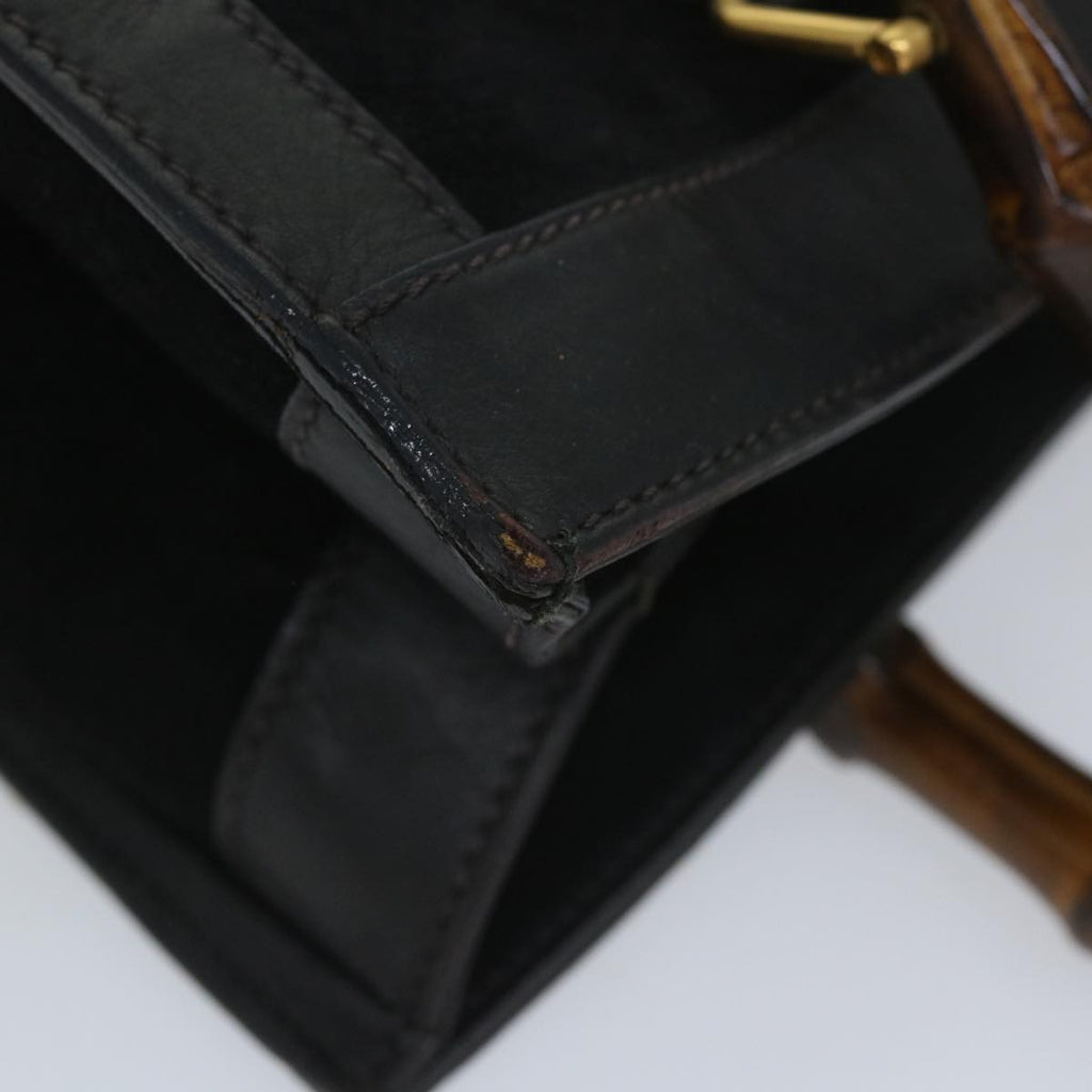 GUCCI Bamboo Hand Bag Suede Black 002 115 0260 57208