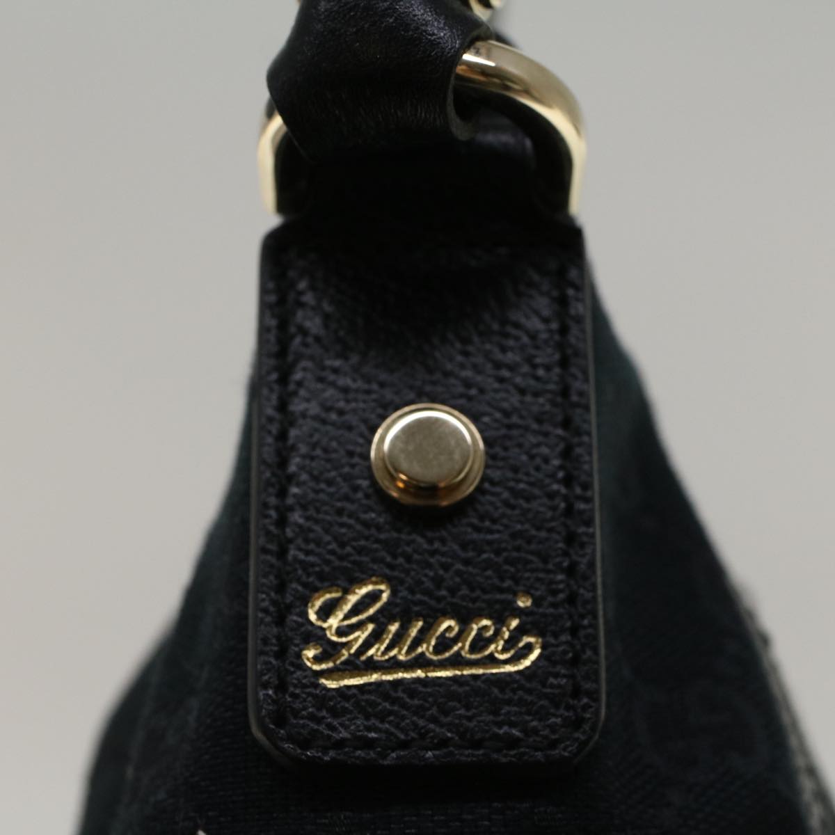 GUCCI GG Canvas Abbey Shoulder Bag Black 130939 57216