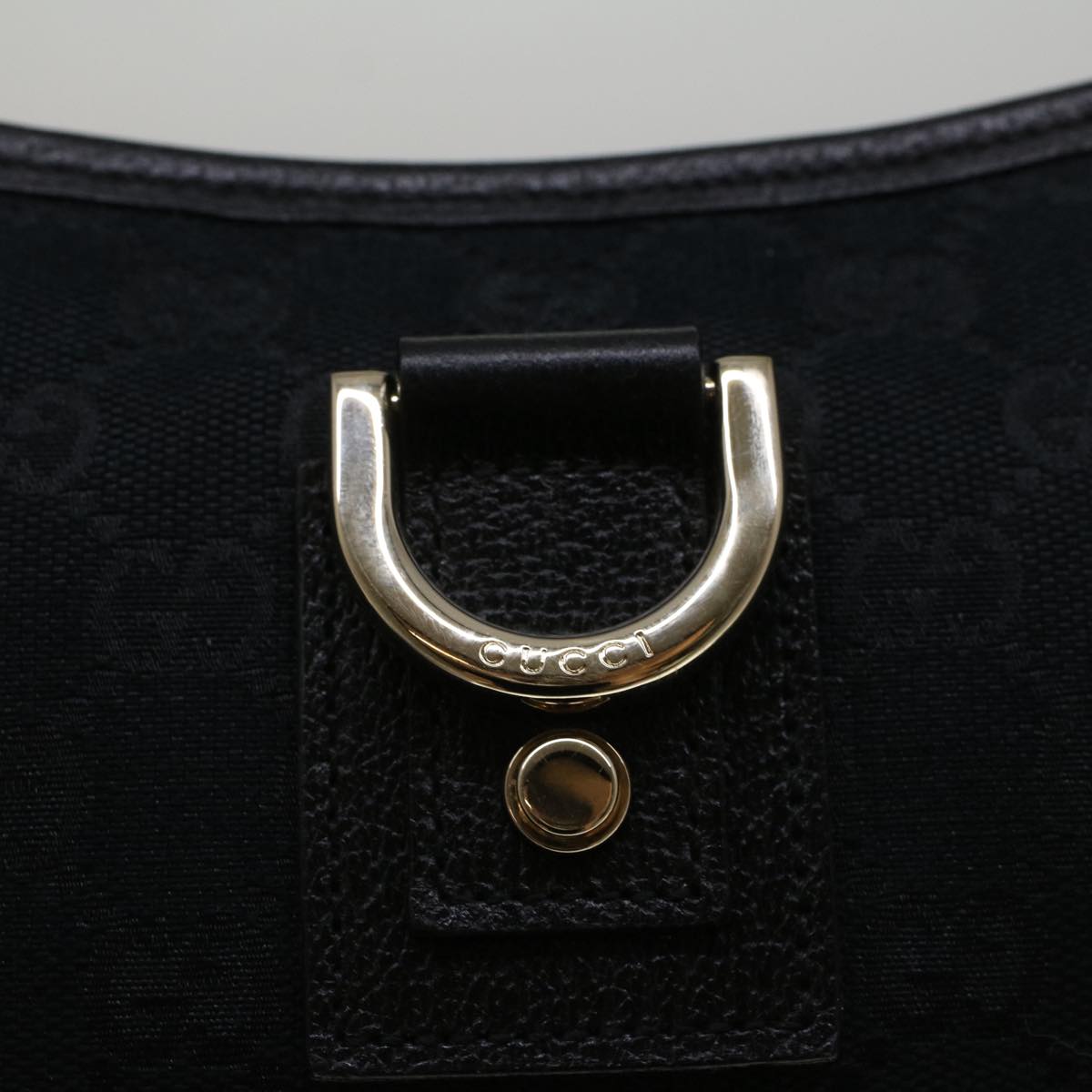 GUCCI GG Canvas Abbey Shoulder Bag Black 130939 57216