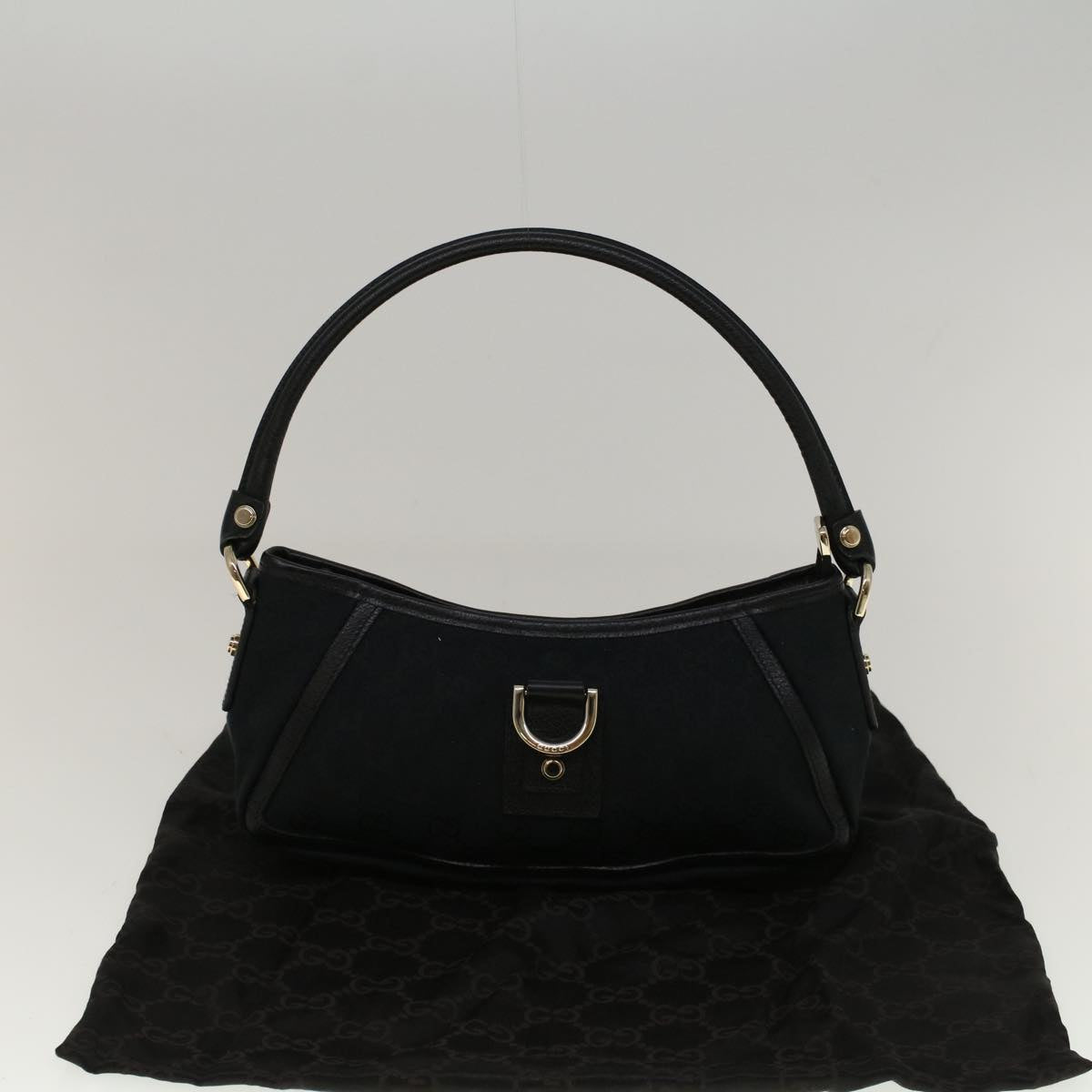 GUCCI GG Canvas Abbey Shoulder Bag Black 130939 57216