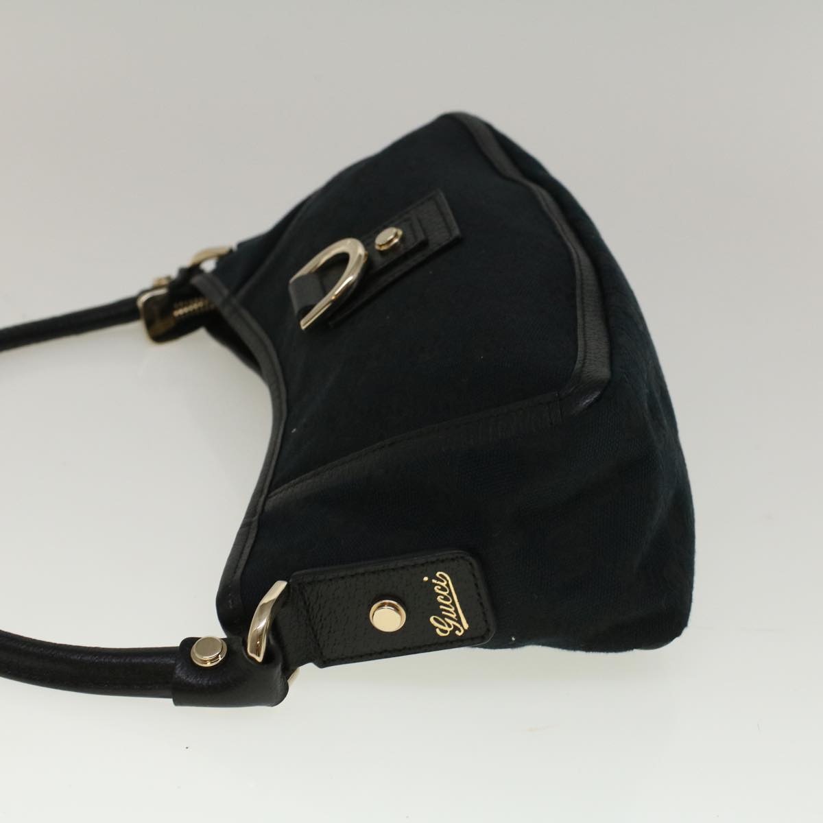 GUCCI GG Canvas Abbey Shoulder Bag Black 130939 57216