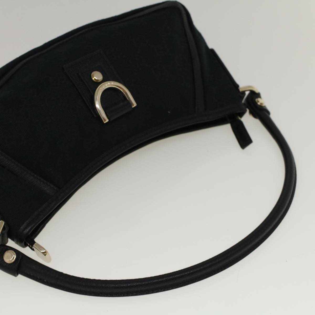 GUCCI GG Canvas Abbey Shoulder Bag Black 130939 57216