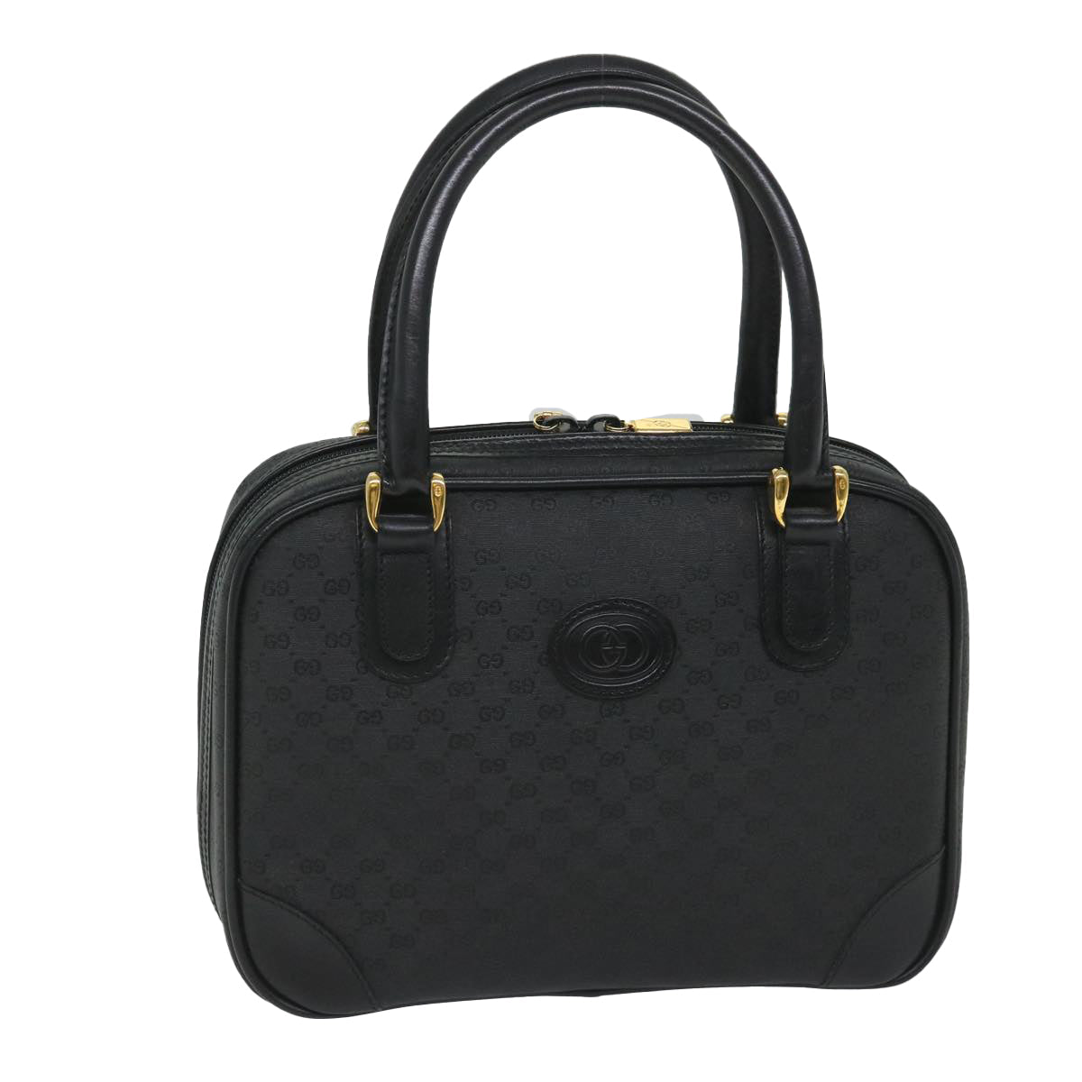 GUCCI Micro GG Canvas Hand Bag Black 000 39 0030 57218