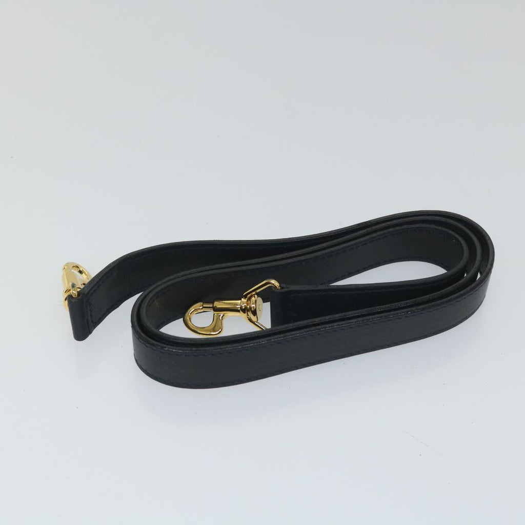 GUCCI Bamboo Hand Bag Leather 2way Navy 57227