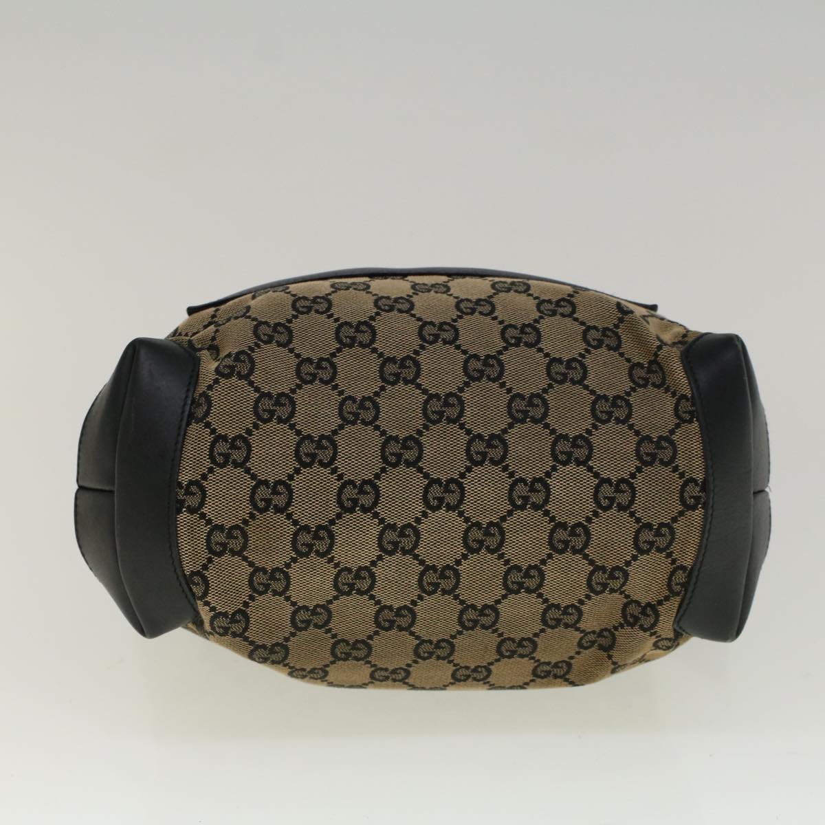GUCCI GG Canvas Tote Bag Beige Black 0190402 57238